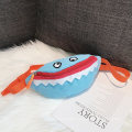 Mini Cute Shark Design Fashion Light Weight Canvas Waist Crossbody Chest Bag Travel Shoulder Purse Fanny Pack for Kids Girls Boys